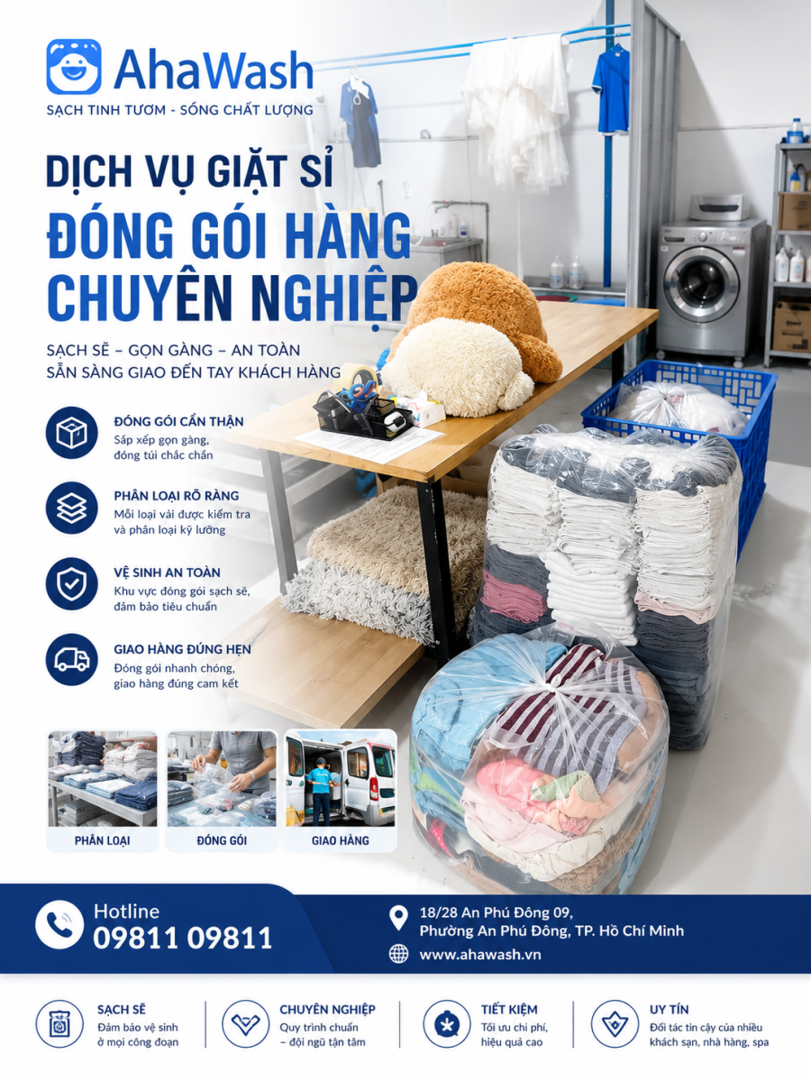 Dịch Vụ Giặt Sỉ Đóng Gói Và Giao Nhận Chuyên Nghiệp Tại Ahawash